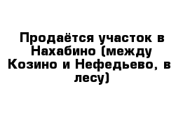 Продаётся участок в Нахабино (между Козино и Нефедьево, в  лесу)